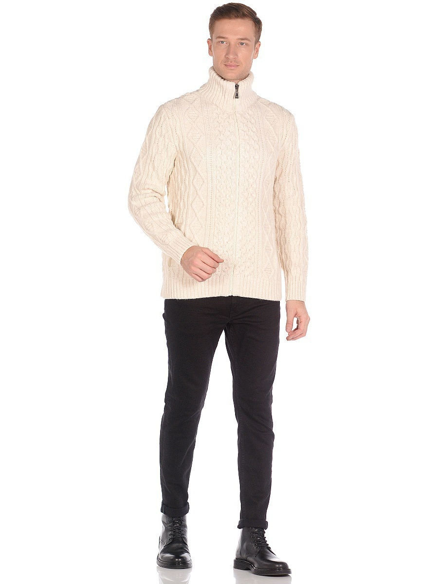 Мужская кофта белая на молнии