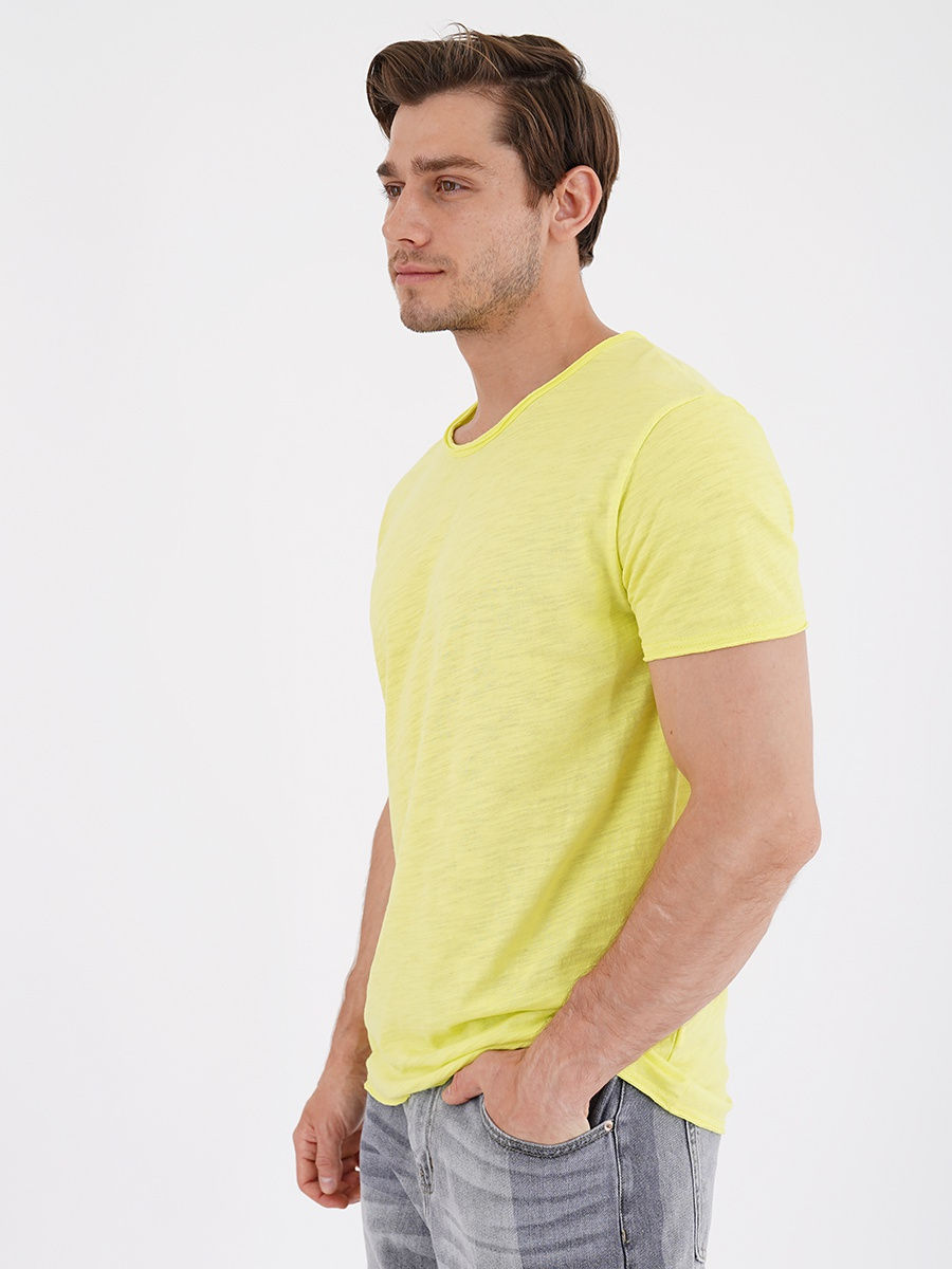 Футболка мужская однотонная лимонная