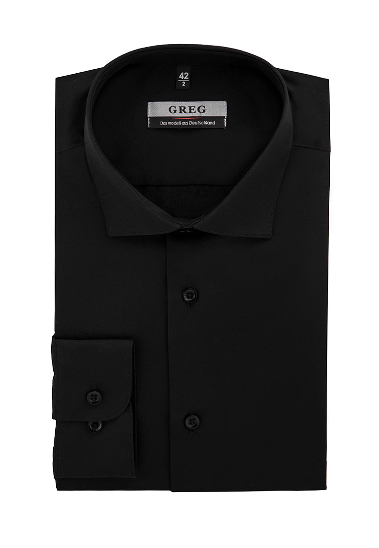 Сорочка мужская длинный рукав GREG 340/139/BLK/ZV