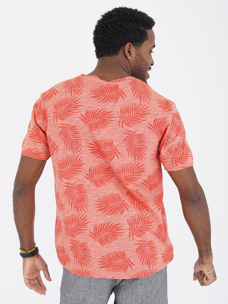 Футболка ораньжевая с пальмовой веткой