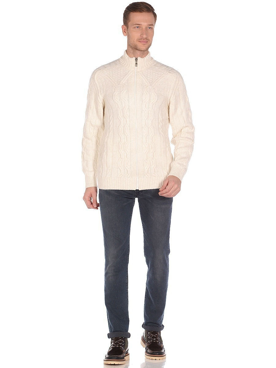 Свитер белый с замком