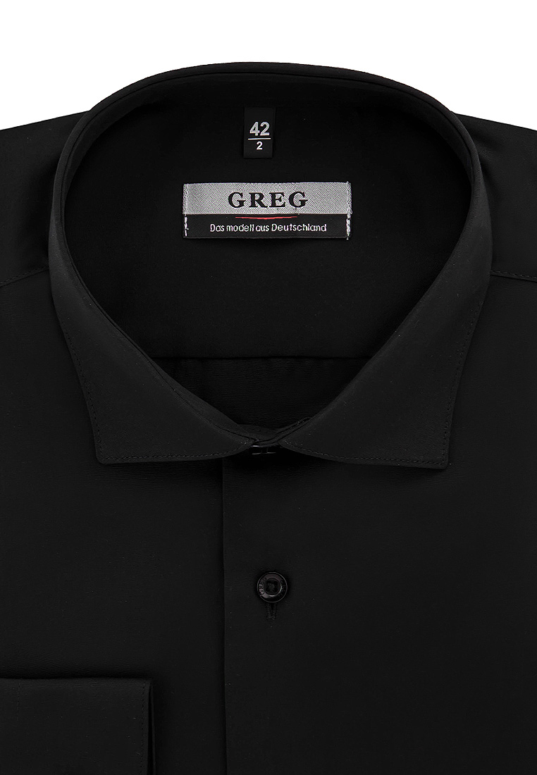 Сорочка мужская длинный рукав GREG 340/139/BLK/ZV