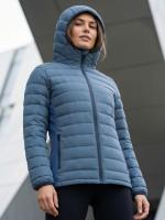 Куртка женская гибридная стёганая с капюшоном с графеновой подкладкой синего цвета 9622_1S