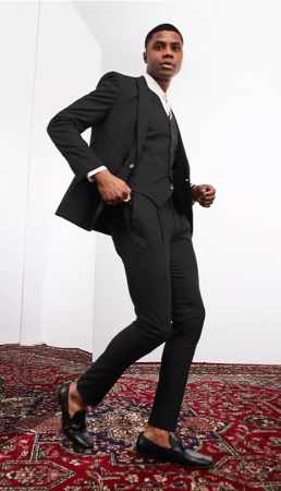 Классический костюм двойка Slim fit темно-серый 