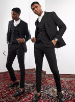 Классический костюм двойка Slim fit темно-серый 