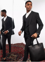 Классический костюм двойка Slim fit темно-серый 