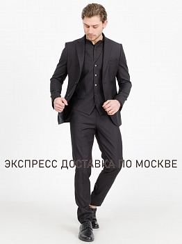 Классический мужской костюм тройка чёрный UNBENDING размер 52-188