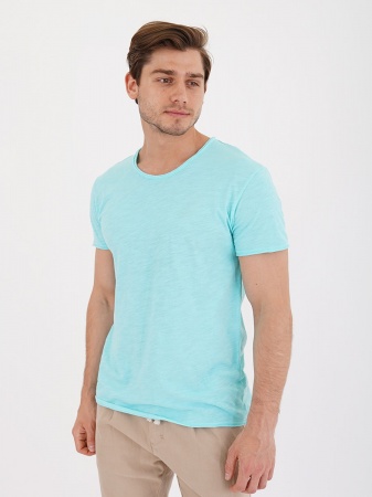 Футболка однотонная голубая