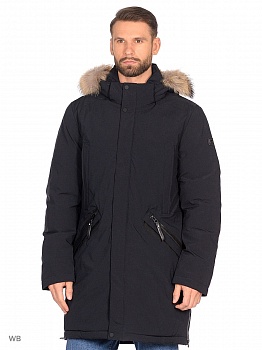 Зимняя куртка DSGDONG длинная черная с мехом