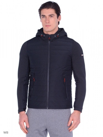 Мужская куртка на весну с несъемным капюшоном