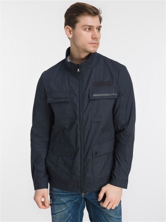 Ветровка мужская темно-синяя короткая