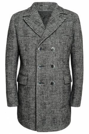 Полупальто мужское зимнее в клетку
