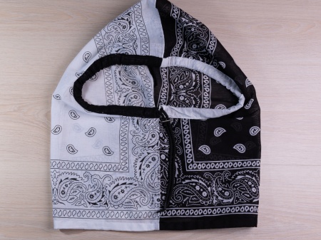 Бандана hood чёрный- белый