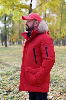 Парка мужская красного цвета