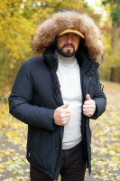 Пуховик мужской с натуральным мехом 