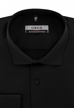 Сорочка мужская длинный рукав GREG 340/139/BLK/ZV