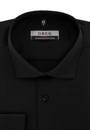 Сорочка мужская длинный рукав GREG 340/139/BLK/ZV