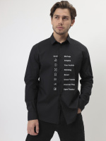Сорочка мужская длинный рукав GREG 100/139/BLK/ZN/print