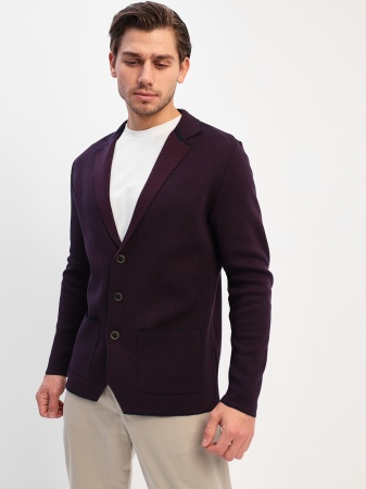 Кардиган мужской GREG G136Z-KF-микро Z (т.син./бордо)